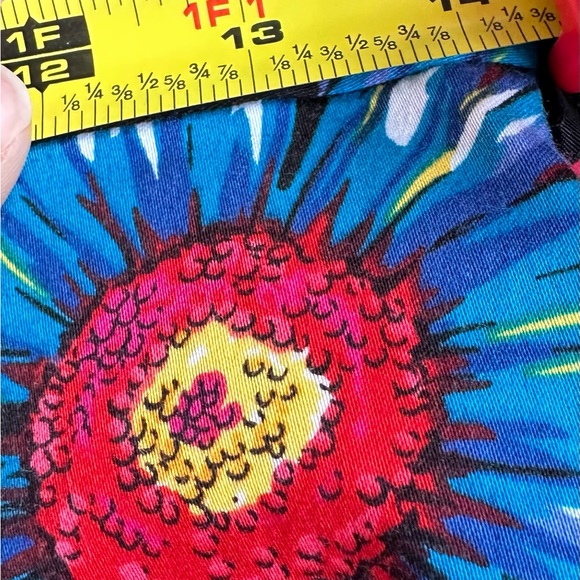 City Silk Midi Black W Red Pink Blue Yellow Sun Flowers SZ 6 Damage Last… - Picture 12 of 13